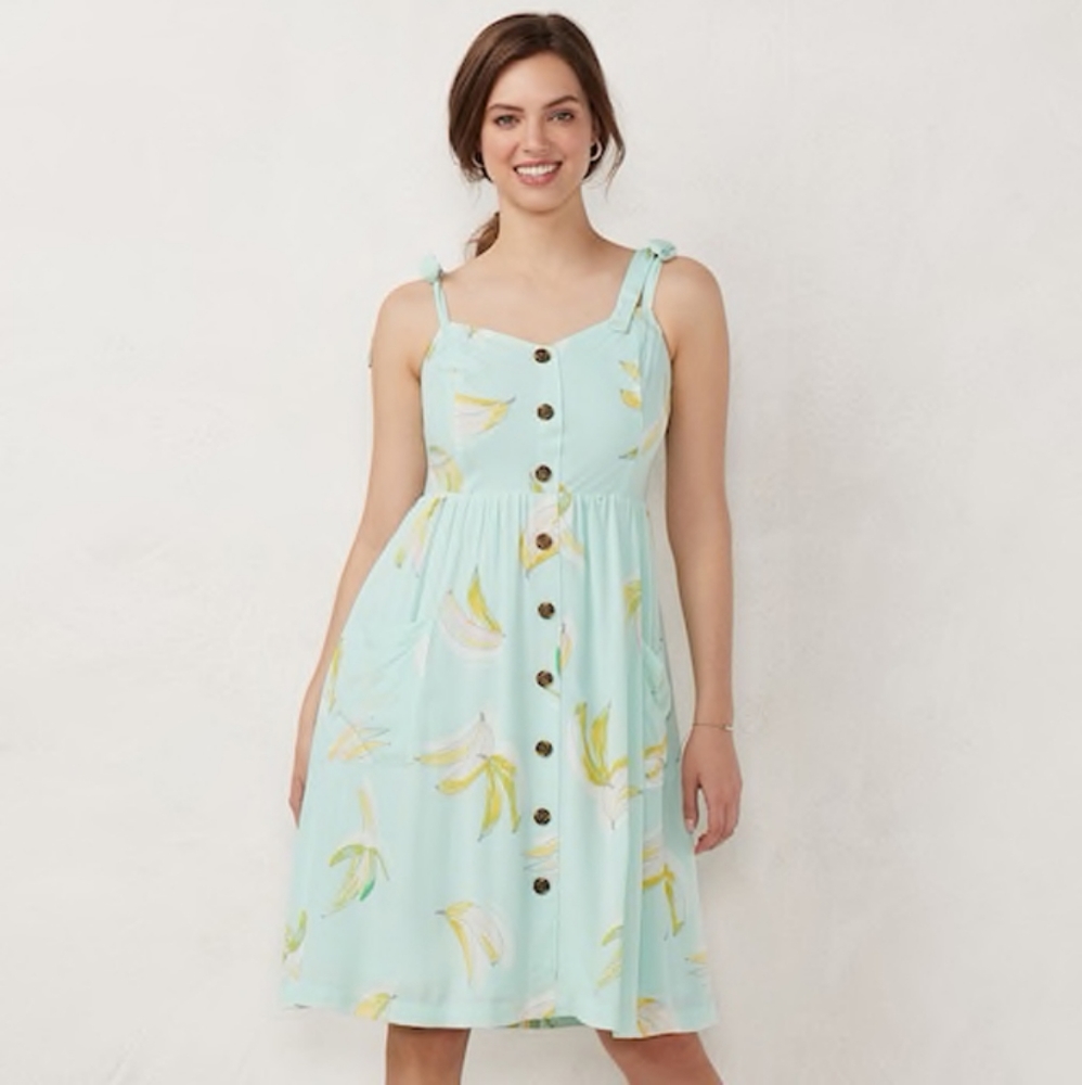Lauren Conrad banana button front sundress